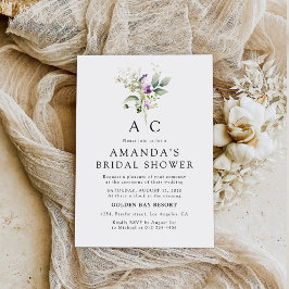 Invitación a la ducha de novia de lavanda de color