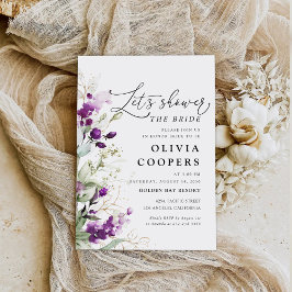 Invitación a la ducha de novia de lavanda de color