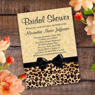 Invitación a la ducha de novia de Leopard Print