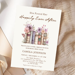 Invitación a la ducha de novia de libro Felices pa