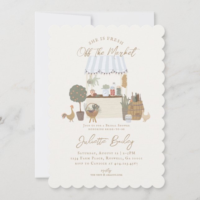 Invitación a la ducha de novia de los agricultores (Anverso)