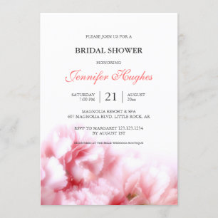 Invitación a la ducha de novia de los claveles ros