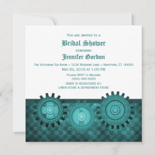 Invitación a la ducha de novia de los engranajes d