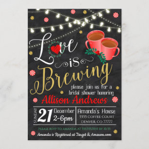 Invitación a la ducha de novia de los navidades