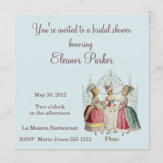 Invitación a la ducha de novia de Marie Antoinette