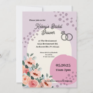 Invitación a la ducha de novia de moda