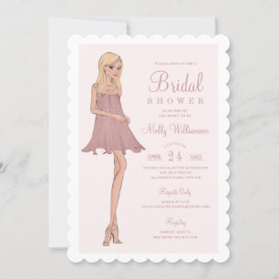Invitación a la ducha de novia de moda