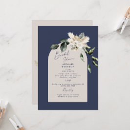Invitación a la ducha de novia de Navy & Taupe Pam