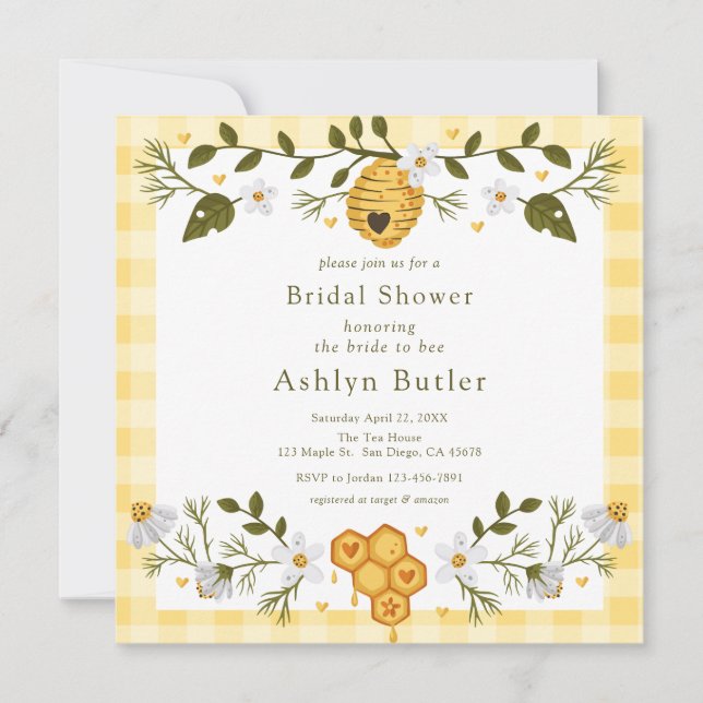 Invitación a la ducha de novia de novias (Anverso)