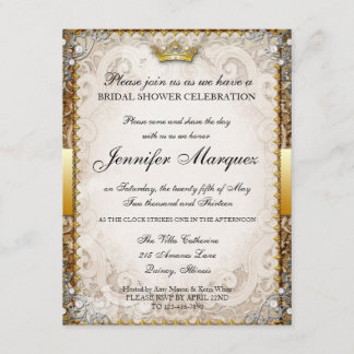 Invitación a la ducha de novia de ornate Fairytale