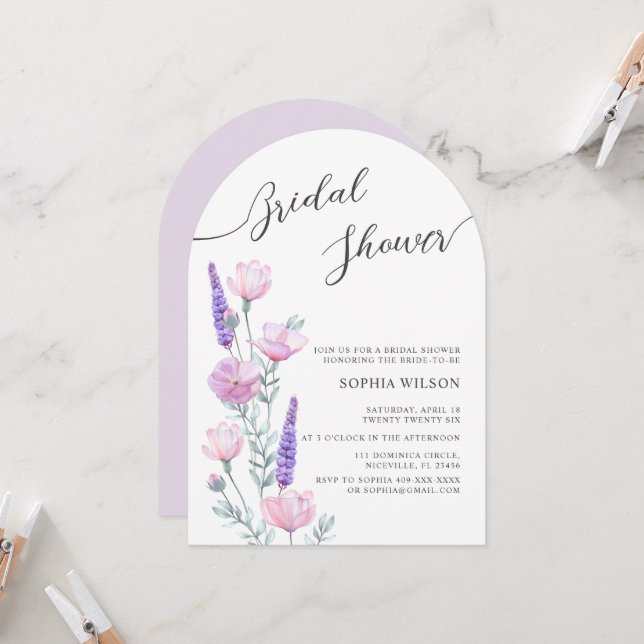 Invitación a la ducha de novia de Peonies (Anverso/Reverso In Situ)