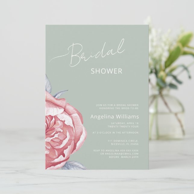 Invitación a la ducha de novia de Peonies