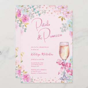 Invitación a la ducha de novia de Petals y Prosecc