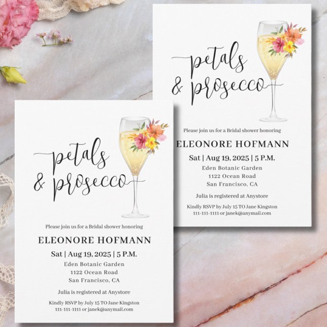 Invitación a la ducha de novia de Petals y Prosecc (Subido por el creador)