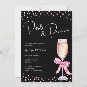 Invitación a la ducha de novia de Petals y Prosecc