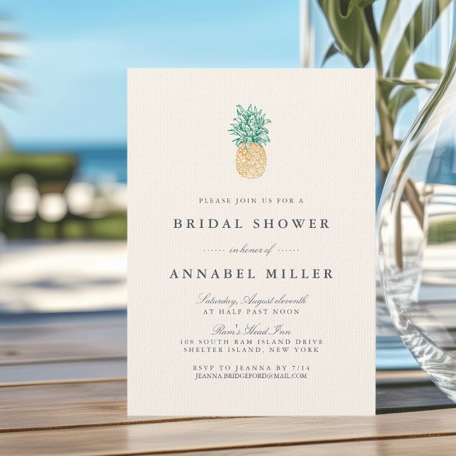 Invitación a la ducha de novia de piña de época (Subido por el creador)