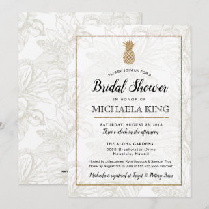 Invitación a la ducha de novia de piña tropical mo