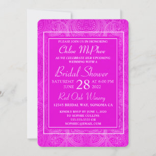 Invitación a la ducha de novia de Pink Paisley