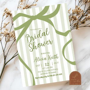 Invitación a la ducha de novia de rayas quirky ver