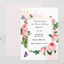 Invitación a la ducha de novia de Rosas de la époc