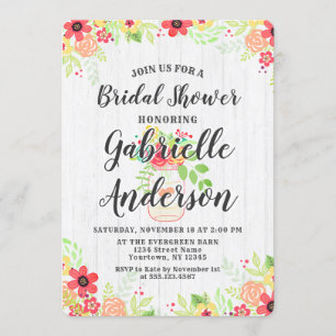 Invitación a la ducha de novia de Rustic Wood & Ma
