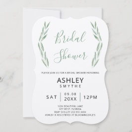 Invitación a la ducha de novia de Sage Greenery, B