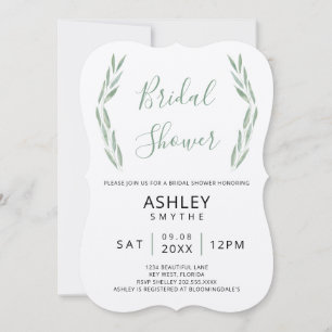 Invitación a la ducha de novia de Sage Greenery, B