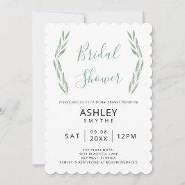 Invitación a la ducha de novia de Sage Greenery, B