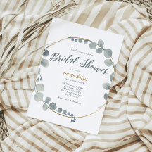 Invitación a la ducha de novia de Silvery Eucalypt