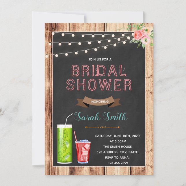 Invitación a la ducha de novia de soda en Italia (Anverso)