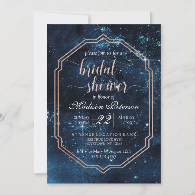 Invitación a la ducha de novia de Star Sky Celesti (Anverso)