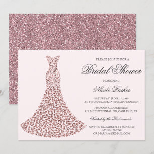 Invitación a la ducha de novia de vestido de diama