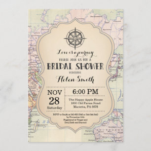 Invitación a la ducha de novia de viaje