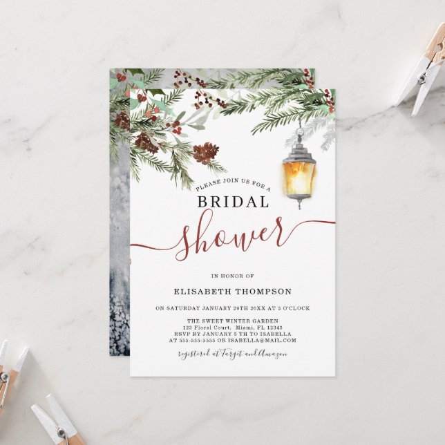 Invitación a la ducha de novia de Winter Forest La (Anverso/Reverso In Situ)
