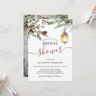 Invitación a la ducha de novia de Winter Forest La