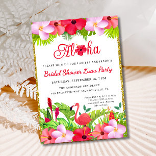 Invitación a la ducha de novia del Aloha Tropical