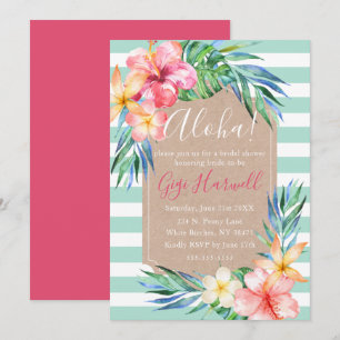Invitación a la ducha de novia del Aloha Tropical