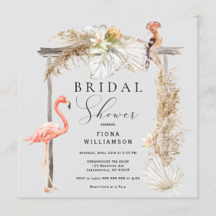 Invitación a la ducha de novia del Arco Boda tropi