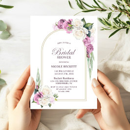 Invitación a la ducha de novia del arco floral bla