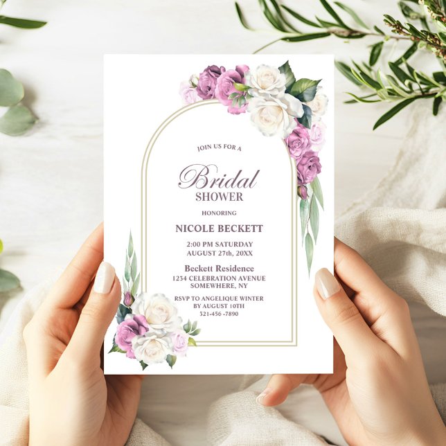 Invitación a la ducha de novia del arco floral bla (Subido por el creador)