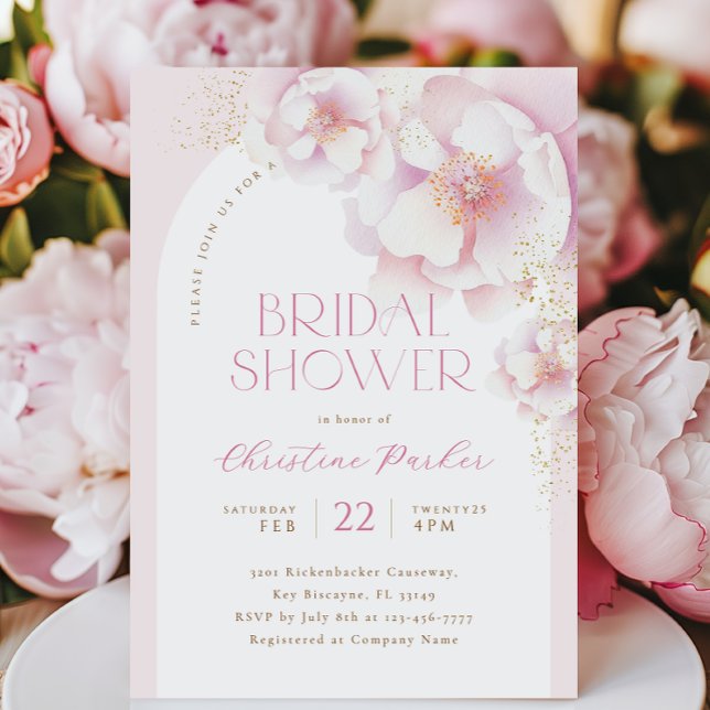 Invitación a la ducha de novia del arco floral ros (Subido por el creador)