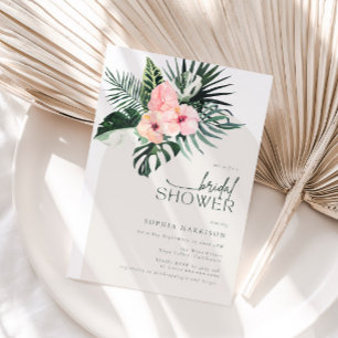 Invitación a la ducha de novia del arco floral tro