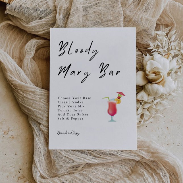 Invitación a la ducha de novia del bar Mary Bloody (Bloody Mary Bar Bridal Shower Invitation)