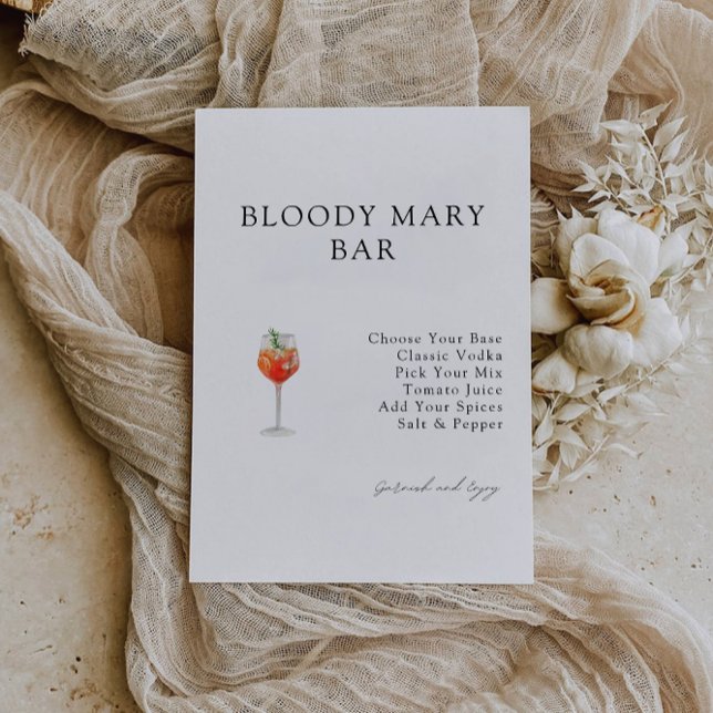 Invitación a la ducha de novia del bar Mary Bloody (Bloody Mary Bar Bridal Shower Invitation)