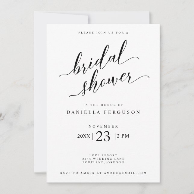 Invitación a la ducha de novia del Boda de guión c (Anverso)