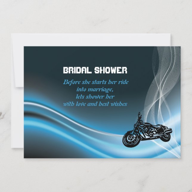 Invitación a la ducha de novia del boda de motocic (Anverso)
