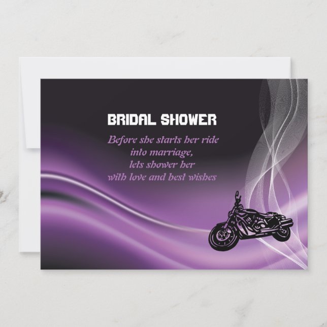 Invitación a la ducha de novia del boda de motocic (Anverso)