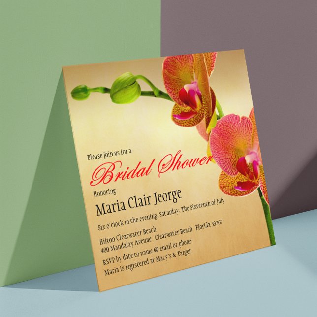 Invitación a la ducha de novia del Boda de orquíde (Subido por el creador)