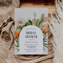 Invitación a la ducha de novia del Boho Cactus Arc