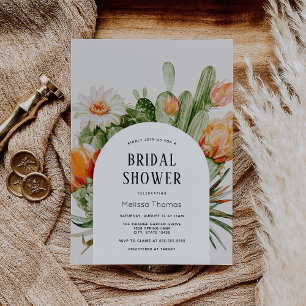 Invitación a la ducha de novia del Boho Cactus Arc